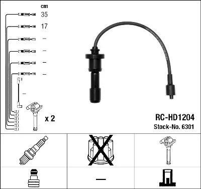 Juego de cables de encendido NGK 6301 Exclusivo
