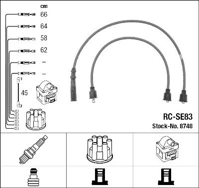 Directo De Fábrica Juego de cables de encendido NGK 8748