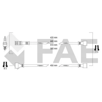 Juego de cables de encendido FAE 83.030 Compra Ahora