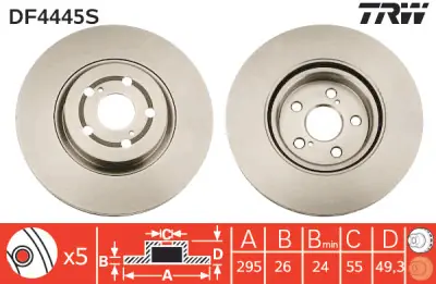 Rebajas Juego de discos de freno TRW DF4445S TRW DF4445S (Sustituye a DF4445)