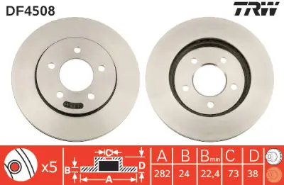Favorito De Clientes Juego de discos de freno TRW DF4508