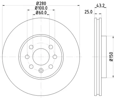 Artesanal Disco de freno HELLA PAGID 8DD 355 110-741