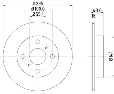 Artesanal Disco de freno HELLA 8DD 355 107-281