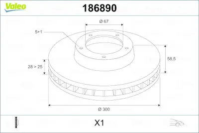 Disco de freno VALEO 186890 Mejor Precio