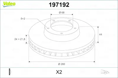 Disco de freno VALEO 197192 Descuento