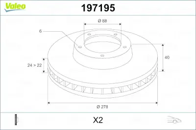 Garantía De Devolución De Dinero Disco de freno VALEO 197195