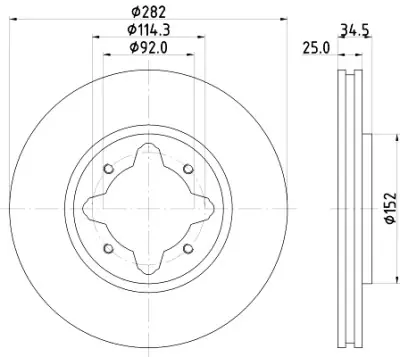 Venta Final Disco de freno HELLA 8DD 355 104-971