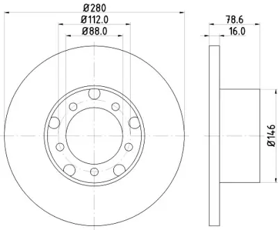 Disco de freno HELLA 8DD 355 100-201 Máxima Calidad