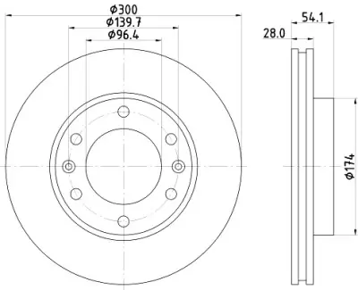 Original Disco de freno HELLA 8DD 355 114-341
