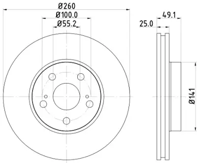 Disco de freno HELLA 8DD 355 106-511 Alta Calidad