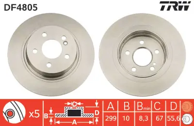 Juego de discos de freno TRW DF4805 TRW DF4805 Imprescindible (Must-Have)