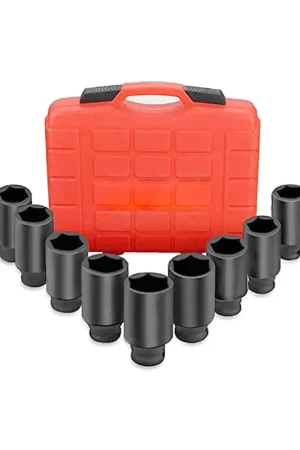 Precio De Fábrica Juego de vasos impacto 1/2" 6 caras para bujes 29, 30, 31, 32, 33, 34, 35, 36 y 38mm, 9 unidades