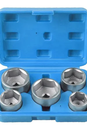 Juego de Llaves de vaso para filtros de aceite de bajo perfil hexagonales, 5 piezas Envío Gratis
