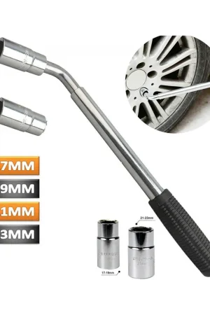 Llave extensible para ruedas de coche en "L" vasos reversibles 17 19 21 23 mm Envío Inmediato