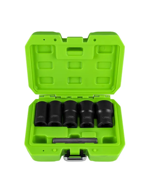 Hecho A Mano JBM 52153 - SET DE VASOS TWIST DE 1/2" PARA EXTRACCIÓN DE TUERCAS / TORNILLOS DE SEGURIDAD