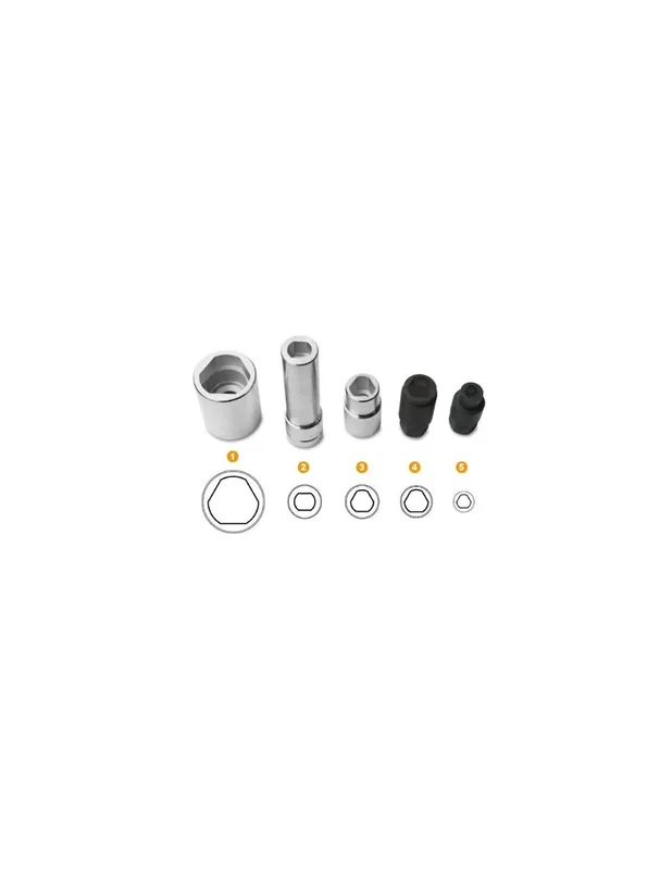 Juego De 5 Vasos Para Desmontar Bomba Inyectora Bosch Delphi, 5 Piezas Moderno