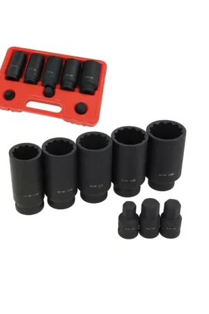 JUEGO 5 VASOS IMPACTO PARA TRANSMISIONES 1/2" 12 CARAS Profesional