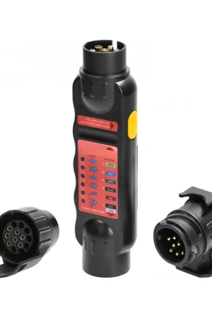 Hecho A Mano COMPROBADOR DE LUCES DE REMOLQUE, CARABANAS, COCHES + 2 ADAPTADORES 7 Y 13 PINES