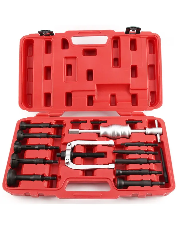 Precio Bajo Conjunto extractor de rodamientos interiores 16 piezas con martillo deslizante y garras