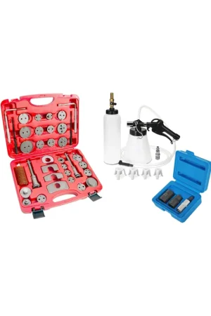 Promoción Exclusiva Kit herramientas para frenos reposicionador de pistones de frenos 35 piezas, sangrador frenos, vasos pentagonales frenos