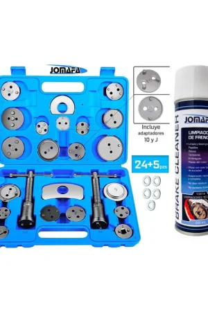Kit Reposicionador de pistones de frenos 24+5 piezas + limpiador frenos embragues, 500ml Precio Bajo