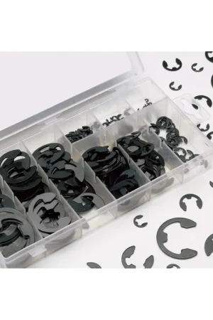 Gran Oferta Surtido de clips y arandelas tipo E de seguridad y retencion, 300 piezas