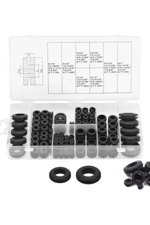 Disponible Ahora SURTIDO DE PASAMUROS / PASACABLES DE GOMA 6mm a 25mm 180 PIEZAS