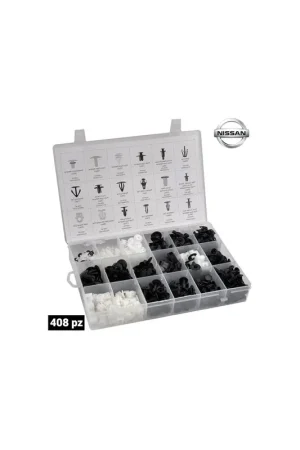 Surtido de grapas y clips para carrocería nissan, 408 piezas Edición Limitada