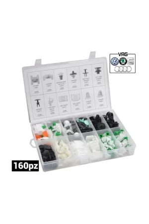 Surtido grapas y clips para carrocería audi, skoda, volkswagen, seat (VAG) 160 piezas Máxima Calidad