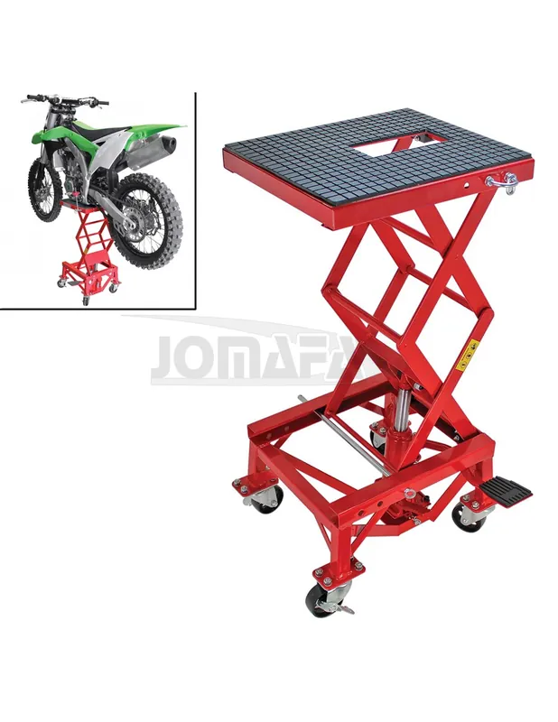 Oferta De Temporada ELEVADOR HIDRAULICO CON RUEDAS DE MOTOS 135 KILOS