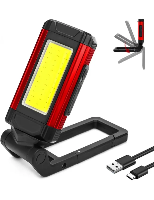 Lampara Linterna de Taller LED recargable USB Base giratoriaM POWERBANK y resistencia al agua IP43| 2200 mAh, 500 Lm Tendencia