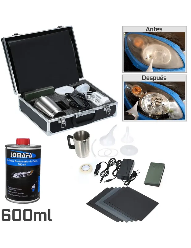 De Moda Kit de restauracion de faros de coche por polimero liquido, botella de 600ml incluida