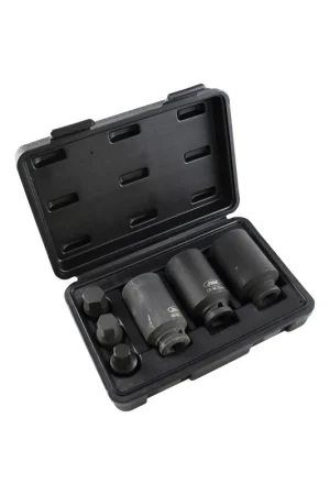Lujoso JBM 52337 - SET DE 3 VASOS Y 3 PUNTAS DE IMPACTO DE 1/2" HEXAGONAL