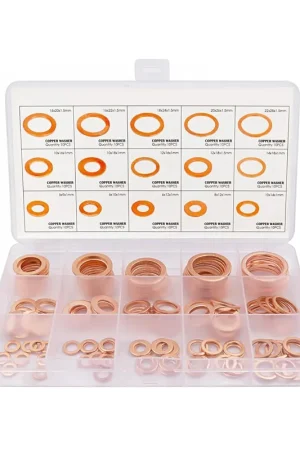 Precio De Fábrica Surtido de arandelas de cobre para tornillo de carter M5 a M22, 150 piezas