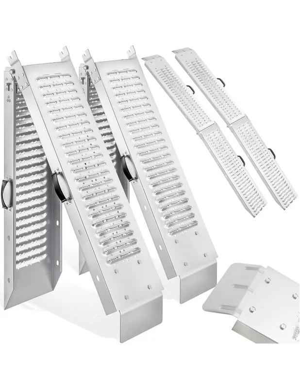 Stock Limitado Juego de 2 rampas de carga plegables en acero 1900 x 225mm, 400kg el par para Moto, Bicicleta, quad ATV, etc