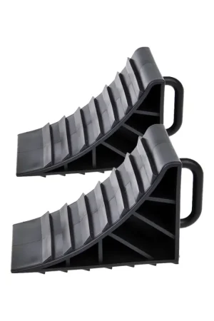 Par de calzos/cuñas para ruedas con mango para coches, remolques, caravanas… Más Vendido