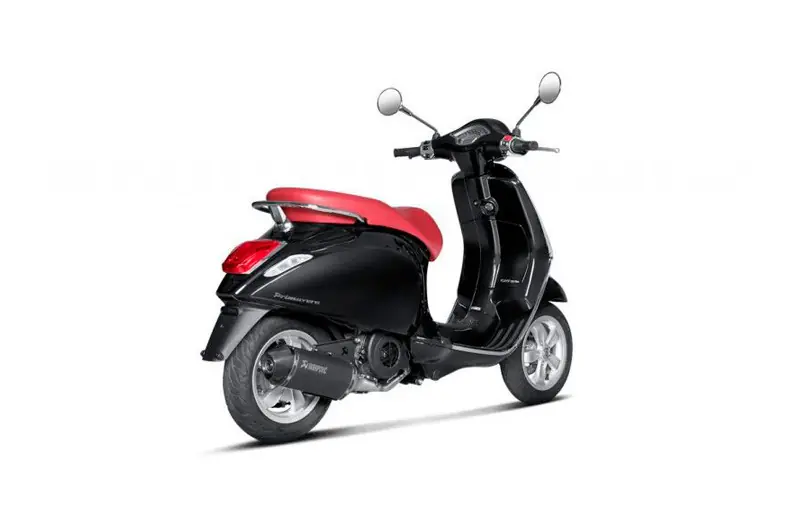 Linea de escape completa Akrapovic Racing Line Inox Negro | Vespa Primavera 125ie 3V 2017 Euro 4 No Te Lo Pierdas