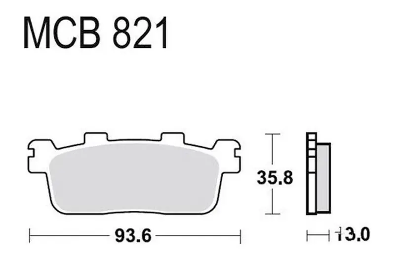 Pastillas de freno trasero TRW Standar (MCB821) | Yamaha / Kymco Bestseller