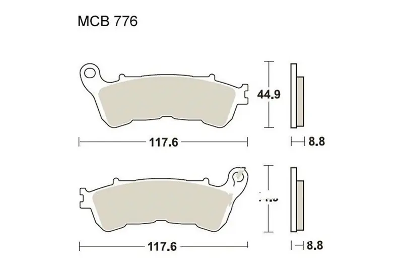 Más Vendido Pastillas de freno delantero TRW Sintered Scooter (MCB776SRM) | Honda / Suzuki