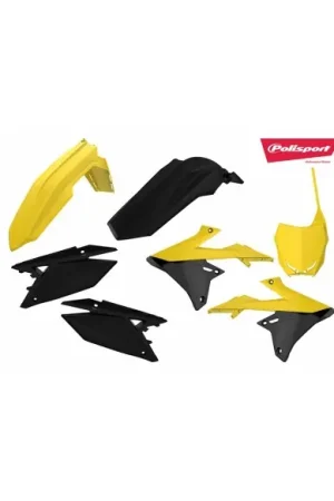 Auténtico KIT PLASTICOS POLISPORT SUZUKI RMZ 450 18-19 AMARILLOS NEGROS