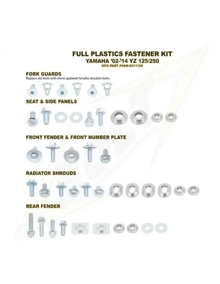 KIT TORNILLERIA BOLT SUJECCION DE PLASTICOS YAMAHA YZ 125/250 02-18 Compra Ahora
