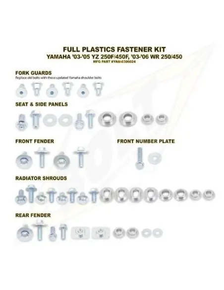 Precio De Oferta KIT TORNILLERIA BOLT SUJECCION DE PLASTICOS YAMAHA YZ/WR 250F/450F 03-06