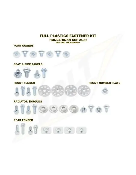 KIT TORNILLERIA BOLT SUJECCION DE PLASTICOS HONDA CR 125/250 00-07 CRF 450R 02-04 Disponible Ahora