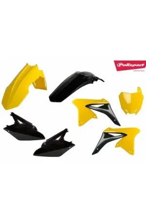 KIT PLASTICOS POLISPORT SUZUKI RMZ 250 10-18 AMARILLO RM01 NEGRO Promoción Exclusiva