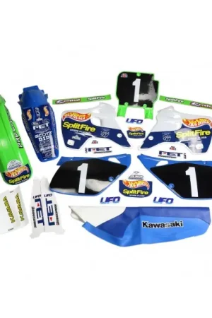 Artesanal KIT PLASTICOS + ADHESIVOS UFO KAWASAKI KX 125/250 92-93 HOT WHEELS